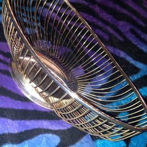 Vintage Silver Plate Wire Fruit Basket by Leonard Hong Kong